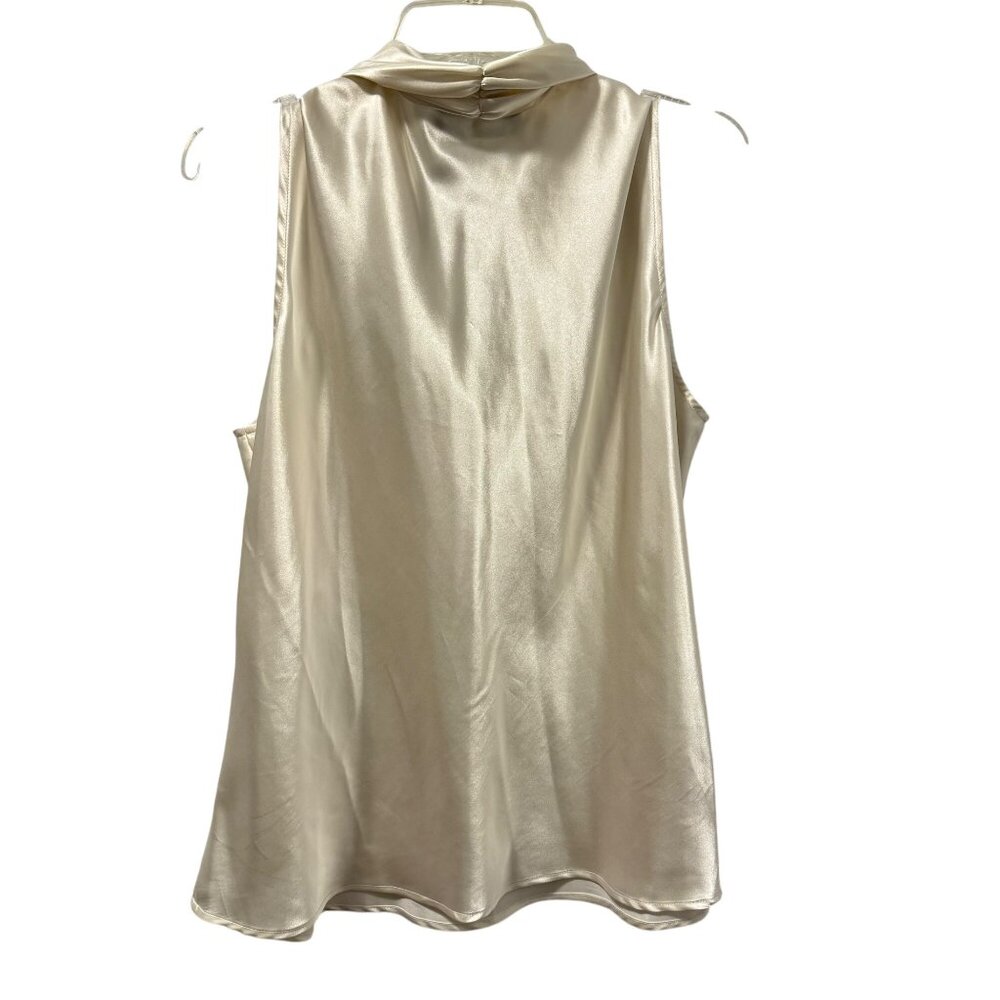 Black Label By Evan-Picone Sleeveless Satin Blouse Sz XL Ivory Blouse - Picture 6 of 12